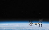 International Space Station in orbit. Elements of this image furnished by NASA