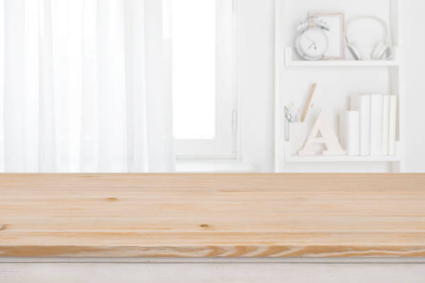 istock Educational concept of wooden table top with copy space 1154968466