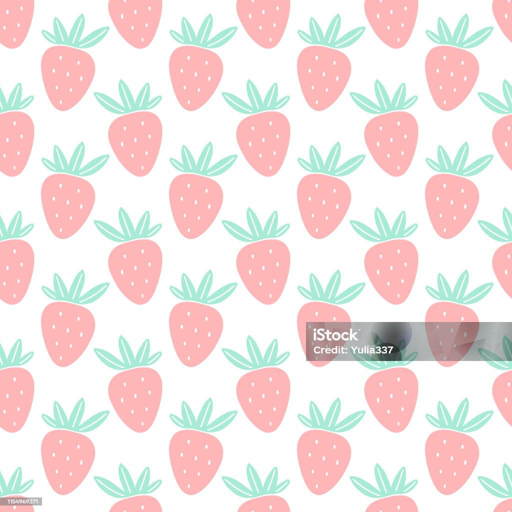 Hoa Văn Dâu Tây Màu Hồng Nhẹ Nhàng Hình minh họa Sẵn có - Tải ...