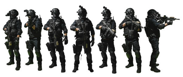 special-forces-soldat-polizei, swat-team-mitglied - spezialeinheit stock-fotos und bilder