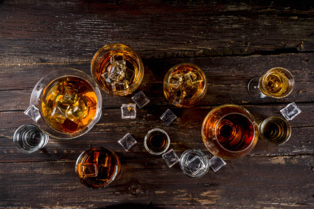 istock Selection of hard strong alcoholic drinks 1154973279