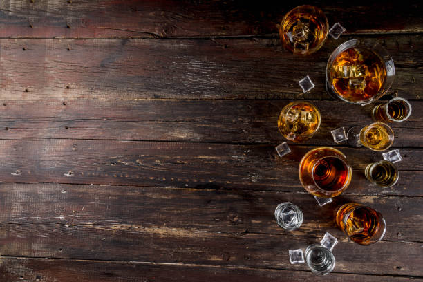 istock Selection of hard strong alcoholic drinks 1154973287