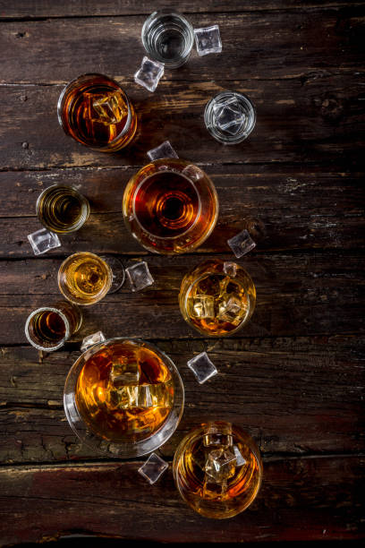 istock Selection of hard strong alcoholic drinks 1154973383
