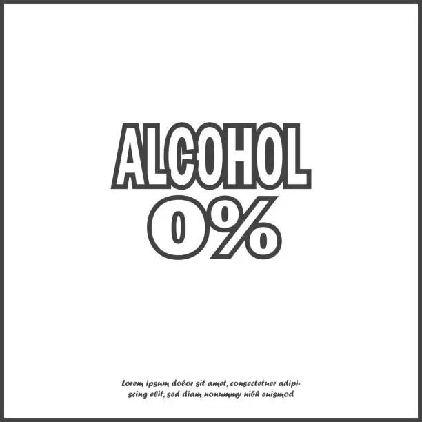 Vector illustration of No alcohol. Vector icon alcohol-free on white isolated background.