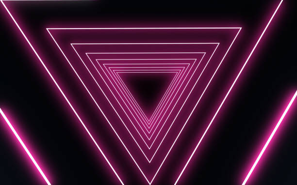 istock 3D neon tunnel with neon light 1154975386