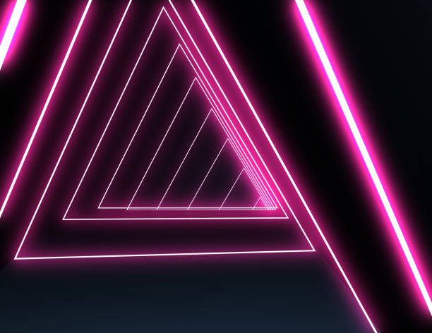 istock 3D neon tunnel with neon light 1154975529