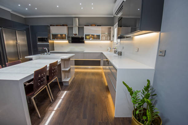 istock Modern kitchen design in a luxury apartment 1154977060