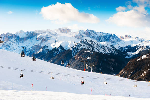 istock Ski resort in winter Dolomite Alps. 1154977088