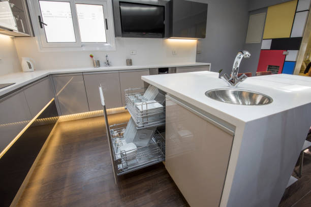 istock Modern kitchen design in a luxury apartment 1154977267