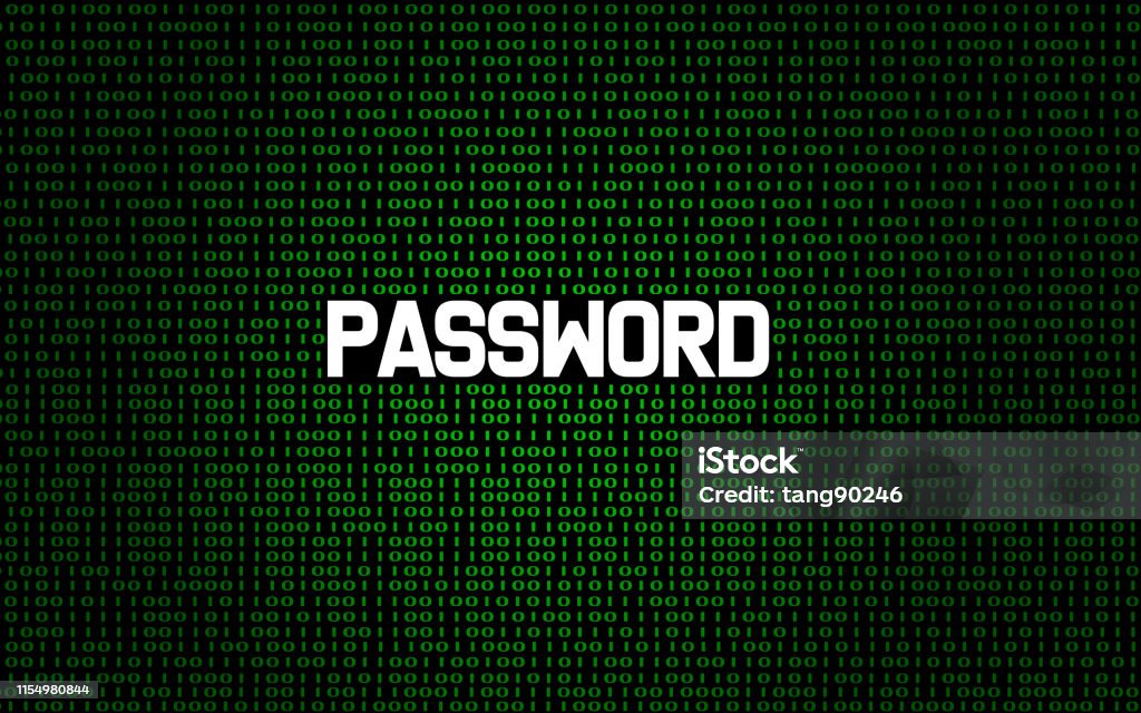 Secure Password On Binary Code Background Stock Photo - Download Image ...