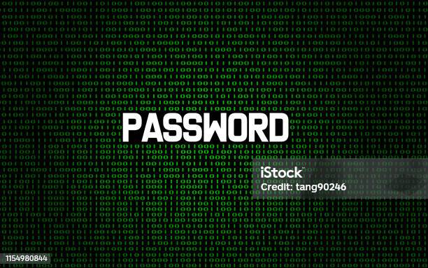 Secure Password On Binary Code Background Stock Photo - Download Image ...