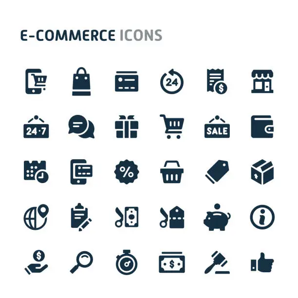 Vector illustration of Ecommerce Vector Icon Set. Fillio Black Icon Series.