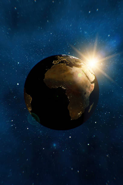 istock Sunrise over Planet from space with galaxy star 1154987048