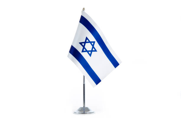 Israeli Flag stands on a white background Israeli Flag stands on a white background israeli flag photos stock pictures, royalty-free photos & images