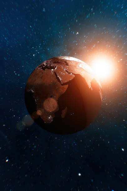 istock Sunrise over Planet from space with galaxy star 1154987117