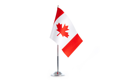 Canadian Flag stands on a white background