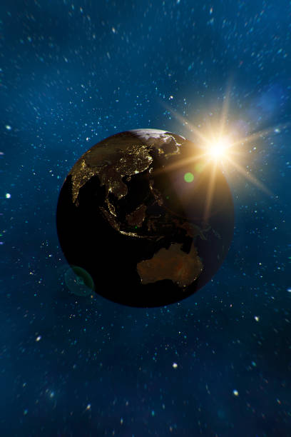 istock Sunrise over Planet from space with galaxy star 1154987396