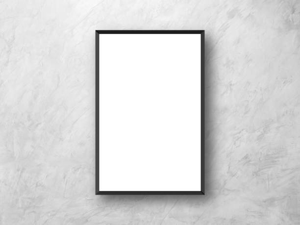 istock white mockup picture frame hang on modern gray color marble backgrounds texture for design as presentation, promote product, photo montage, banner, ads concept 1154990387