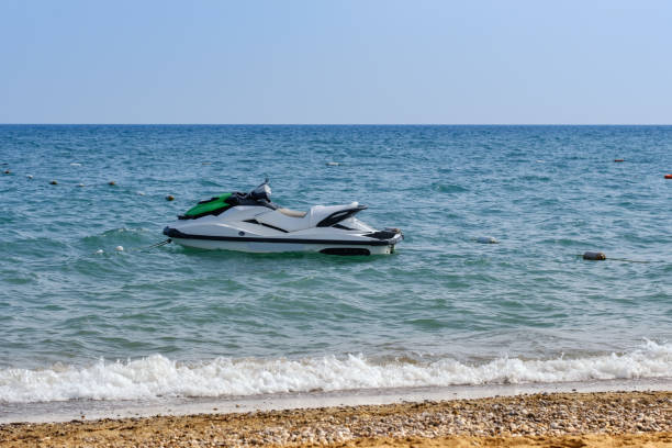istock Jet ski on the Mediterranean Sea on the beach 1154990495
