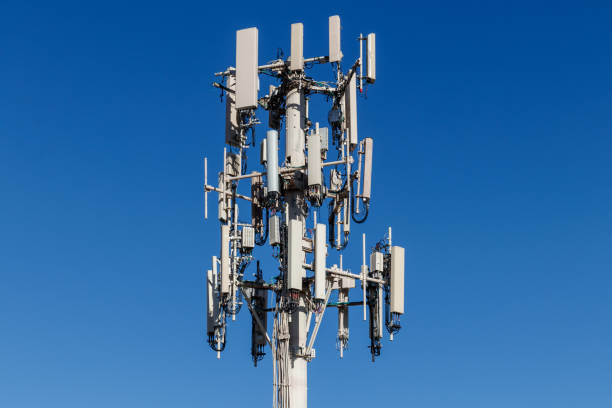 istock Telecommunications and Wireless Cell Equipment Tower with Directional Mobile Phone Antenna II 1154991035