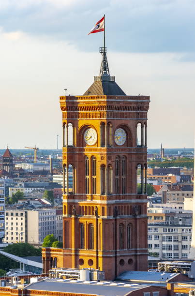 istock Red Town Hall (Red Town Hall) tower on Alexanderplatz, Berlin, Germany 1154992331