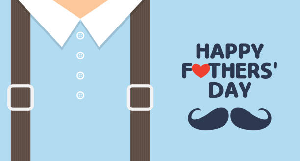 istock Happy Father's Day template / greeting card with father's clothes vector illustration 1154992812