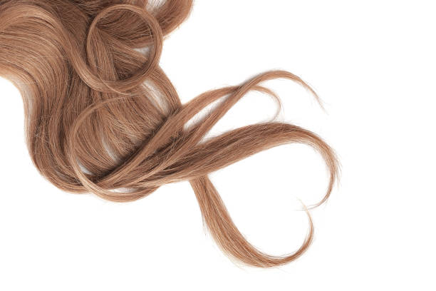 istock Brown hair isolated on white background. Heart shape 1154995712