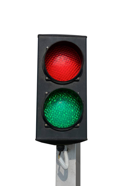 istock two-color traffic light isolated on white background 1154998177