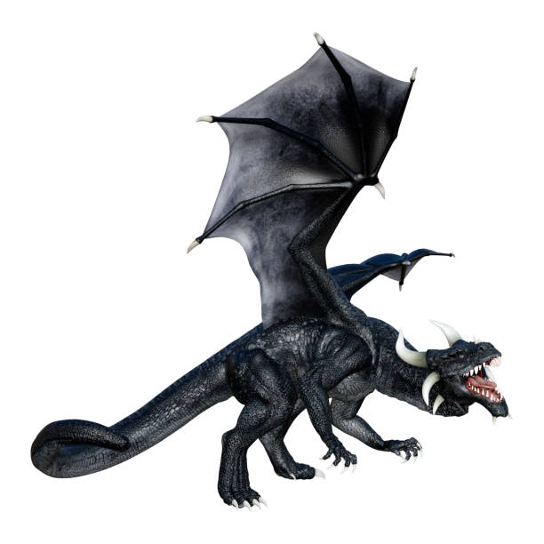 istock 3D illustration fantasy dragon on white 1154998356
