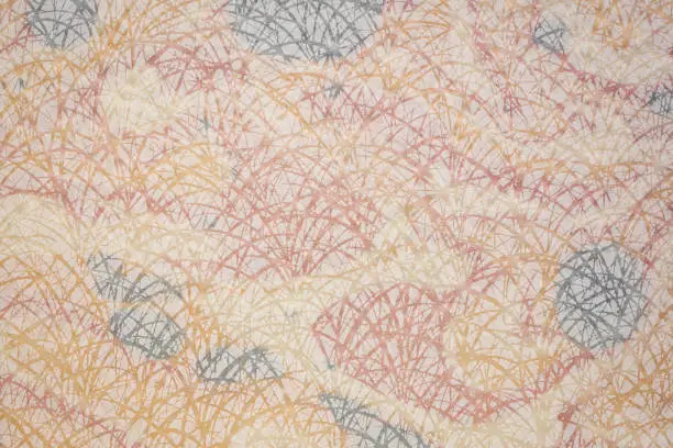 white Japanese Linen Tarasen Paper whit white grass pattern against color marbled mulberry paper