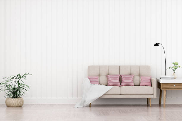 istock Modern vintage interior of living room - 3D Rendering 1155000103