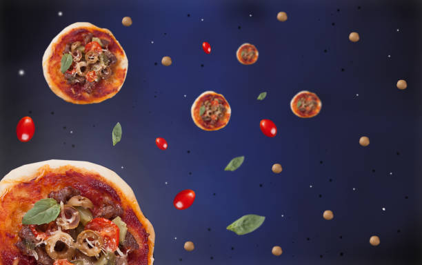 istock Pizza universe. Funny fast food art project. Space concept. 1155001885