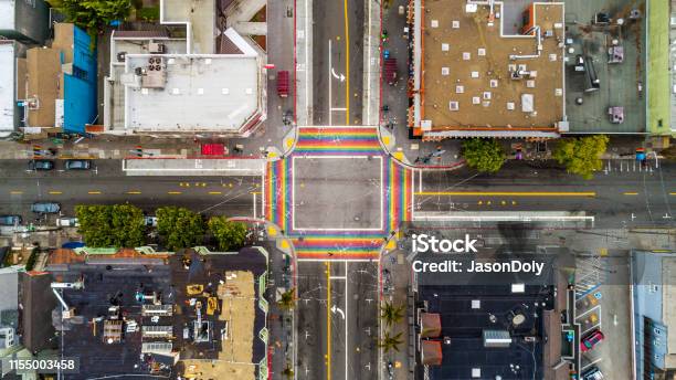 San Francisco Castro District Stock Photo - Download Image Now - Rainbow, Crosswalk, Castro District