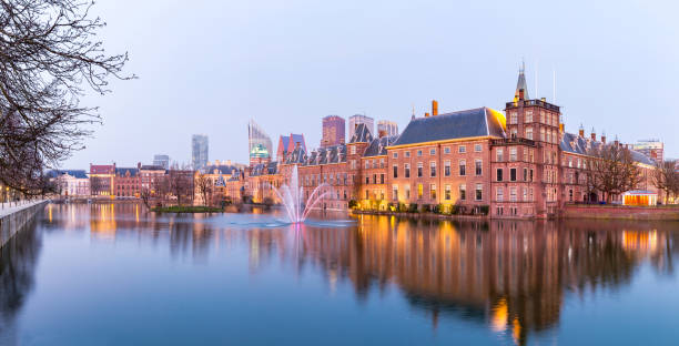 istock Panorama The Hague, of Netherlands at dusk 1155004449