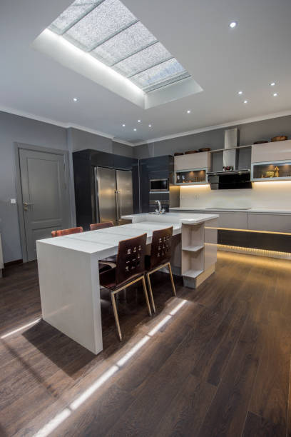Modern kitchen design in a luxury apartment