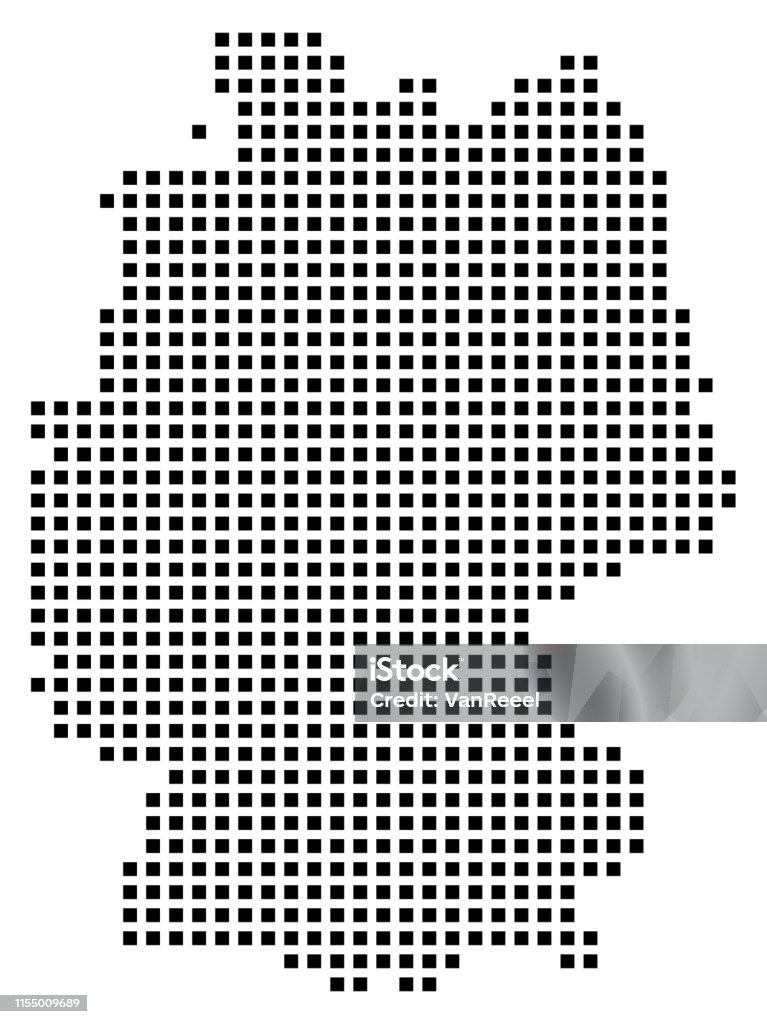 German Map Rectangle Vector Abstract Map Of Germany Consisting Of Squares Isolated On White ...