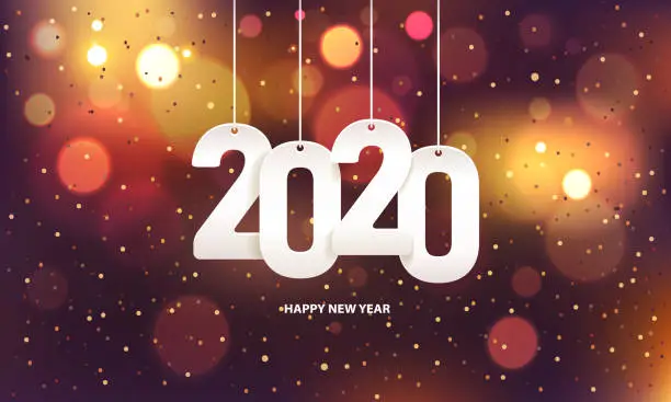 Vector illustration of Happy new year 2020
