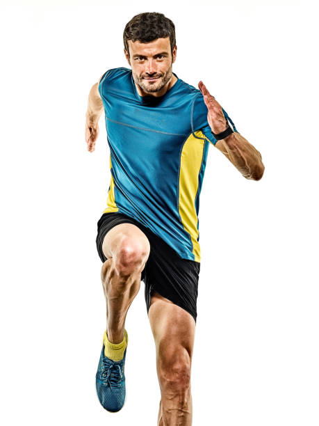 istock mature man running runner jogging jogger isolated white background 1155014746