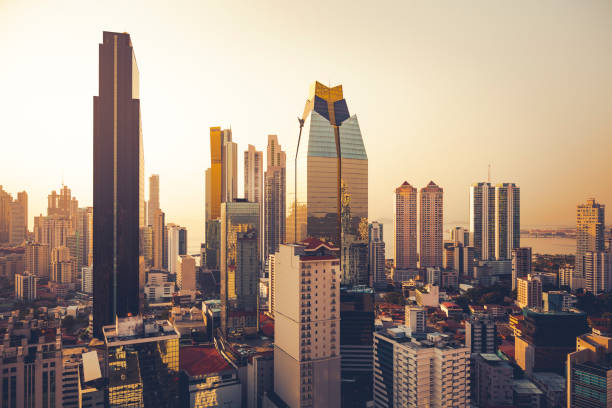 istock panama city skyline at sunset, panama 1155017731