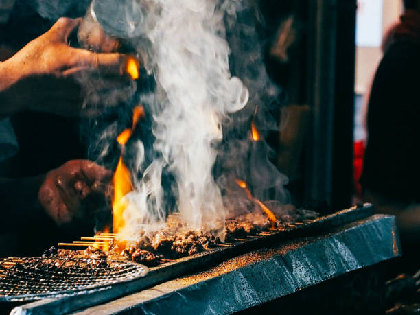 yakitori - yakitori stok fotoğraflar ve resimler