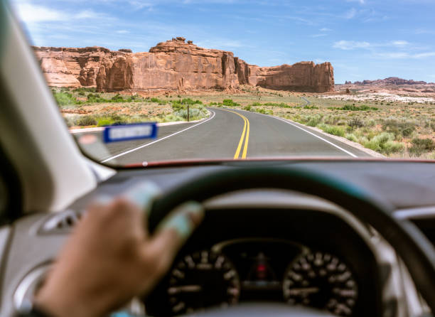 istock Driving in Arches National Park, Utah 1155021426