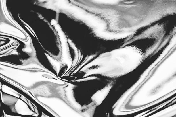 istock Abstract black and white fluid art background 1155031186