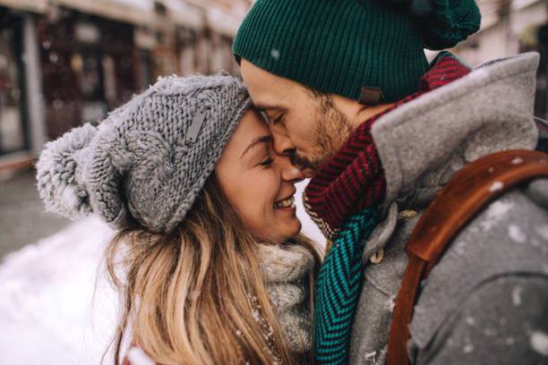 istock Romantic couple on a winter day 1155033511