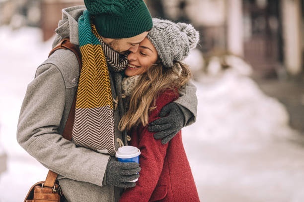 istock Romantic couple on a winter day 1155033553