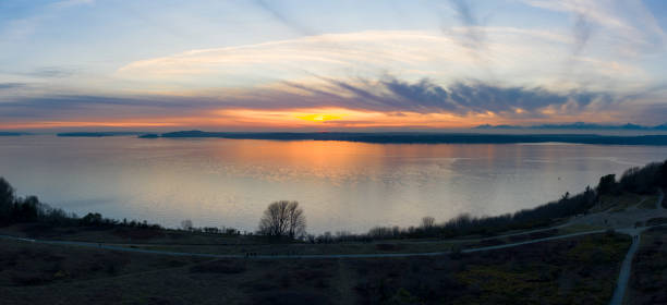 istock Sunset Discovery Park Seattle Washington Aerial View 1155034253