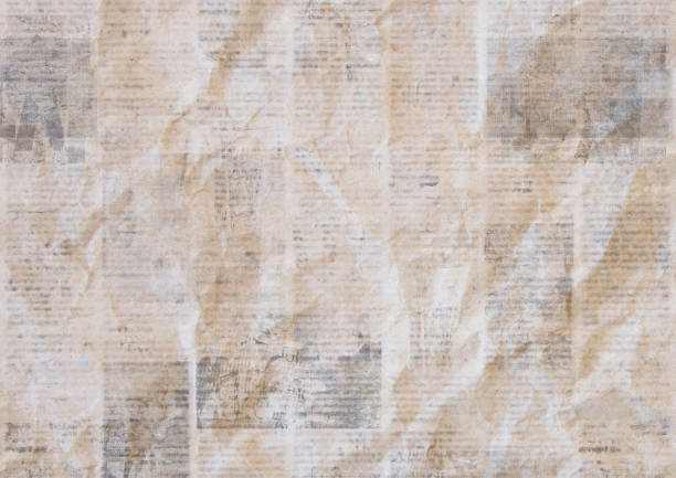 istock Vintage grunge newspaper paper texture background. Blurred old crumpled newspapers backdrop 1155034324