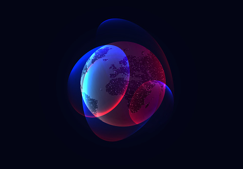 Earth planet realistic 3D, abstract background.