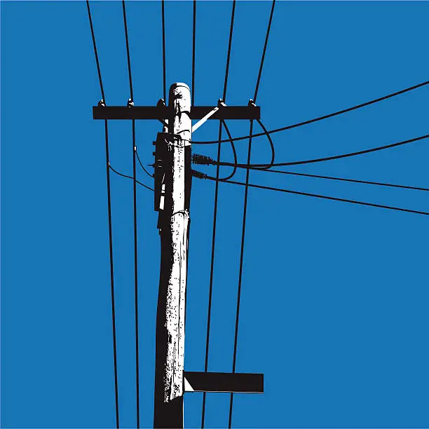 Vector illustration of Urban Street Scape - Power Pole Detail