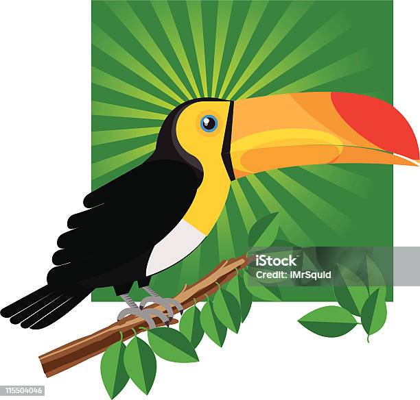 Toucan Bird Profile Stock Illustration - Download Image Now - Animal Body Part, Beak, Branch - Plant Part