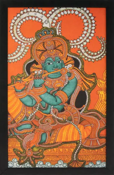 Photo of Hindu God Krishna. Kochi, Kerala, India
